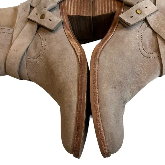 UGG Australia Elora Leather Short Ankle Boots Taupe - Picture 9 of 14